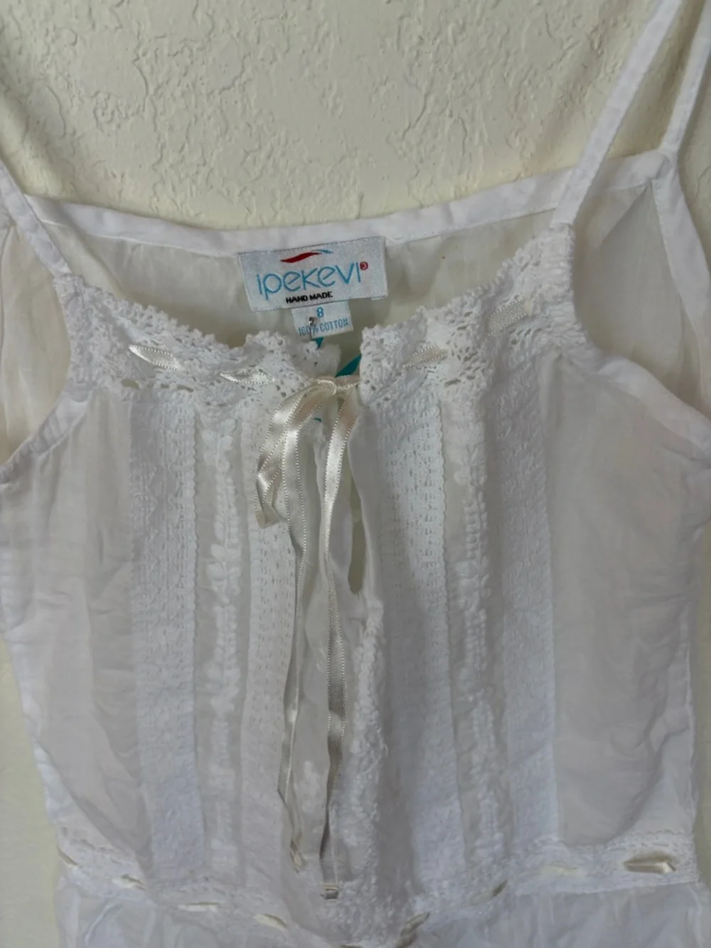 Charming Brand New Ipekevi White Lace Camisole/Dress Girls Size 8 NWT